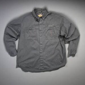 Harley-Davidson Men's XL Black Button Up Shirt Long Sleeve Cotton‎ Faded